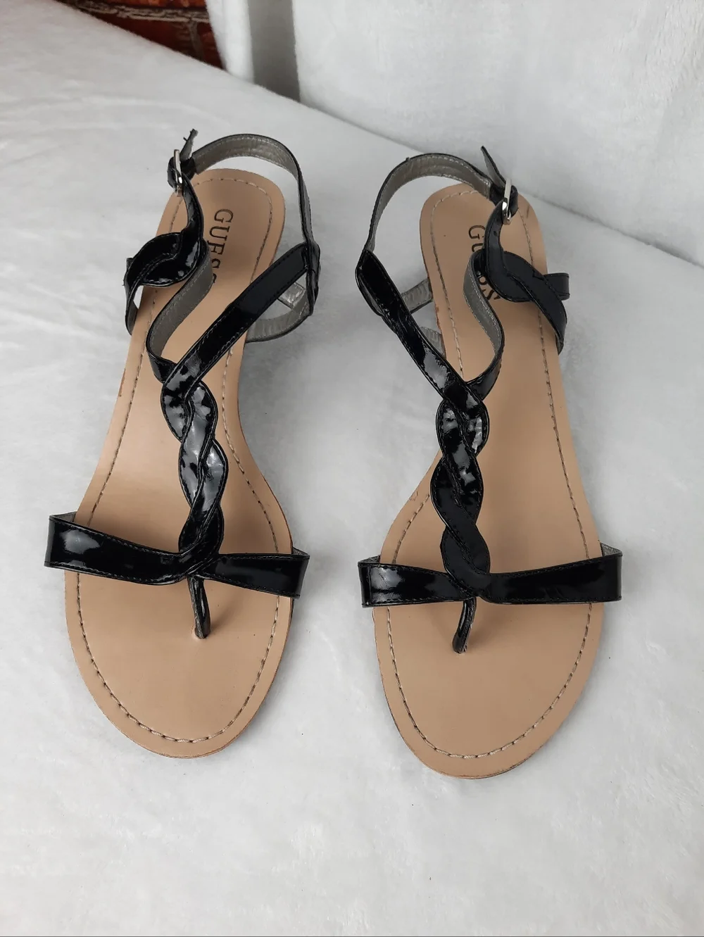 Guess Women's Black Strappy Sandals Size 10M